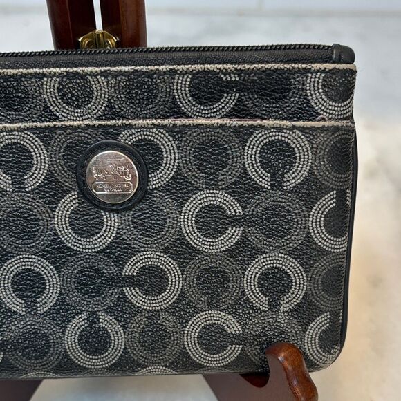 Coach Waverly Opt Art Dotted Saffiano Leather Pouch Clutch Wristlet - Picture 4 of 15